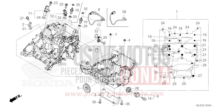KURBELGEHAEUSE von Hornet 750 MAT BALLISTIC BLACK METALLIC (NHA86) von 2025